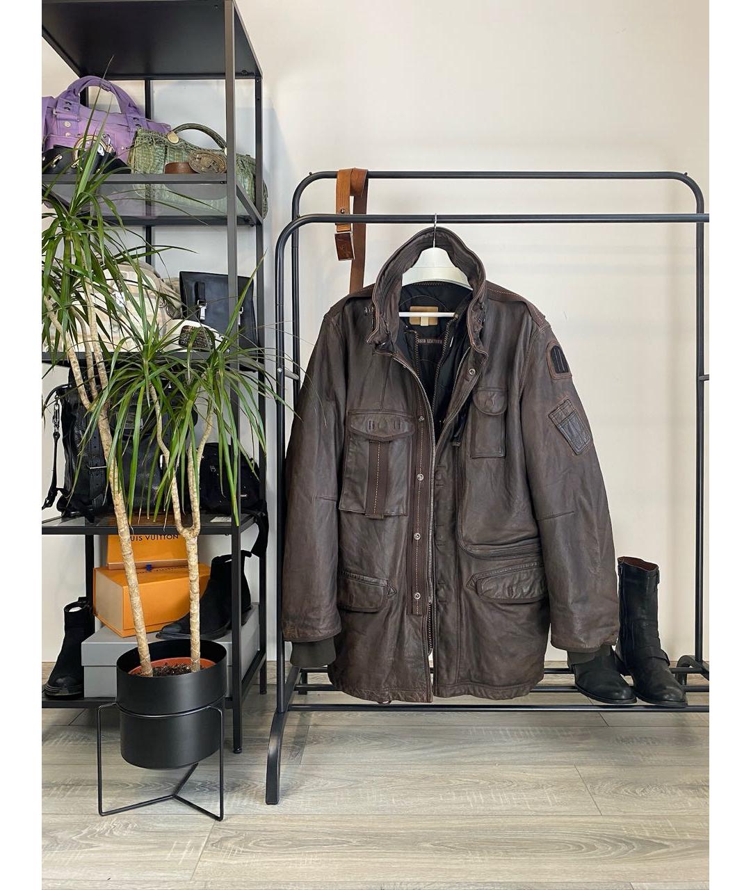 PARAJUMPERS Коричневая кожаная парка, фото 2