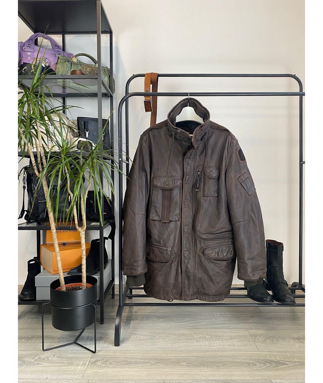 PARAJUMPERS Коричневая кожаная парка, фото 9