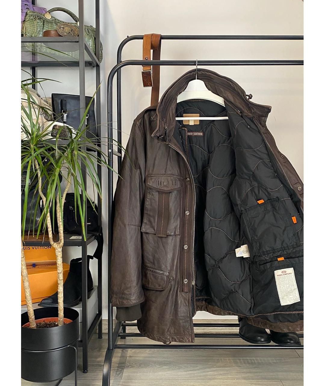 PARAJUMPERS Коричневая кожаная парка, фото 3