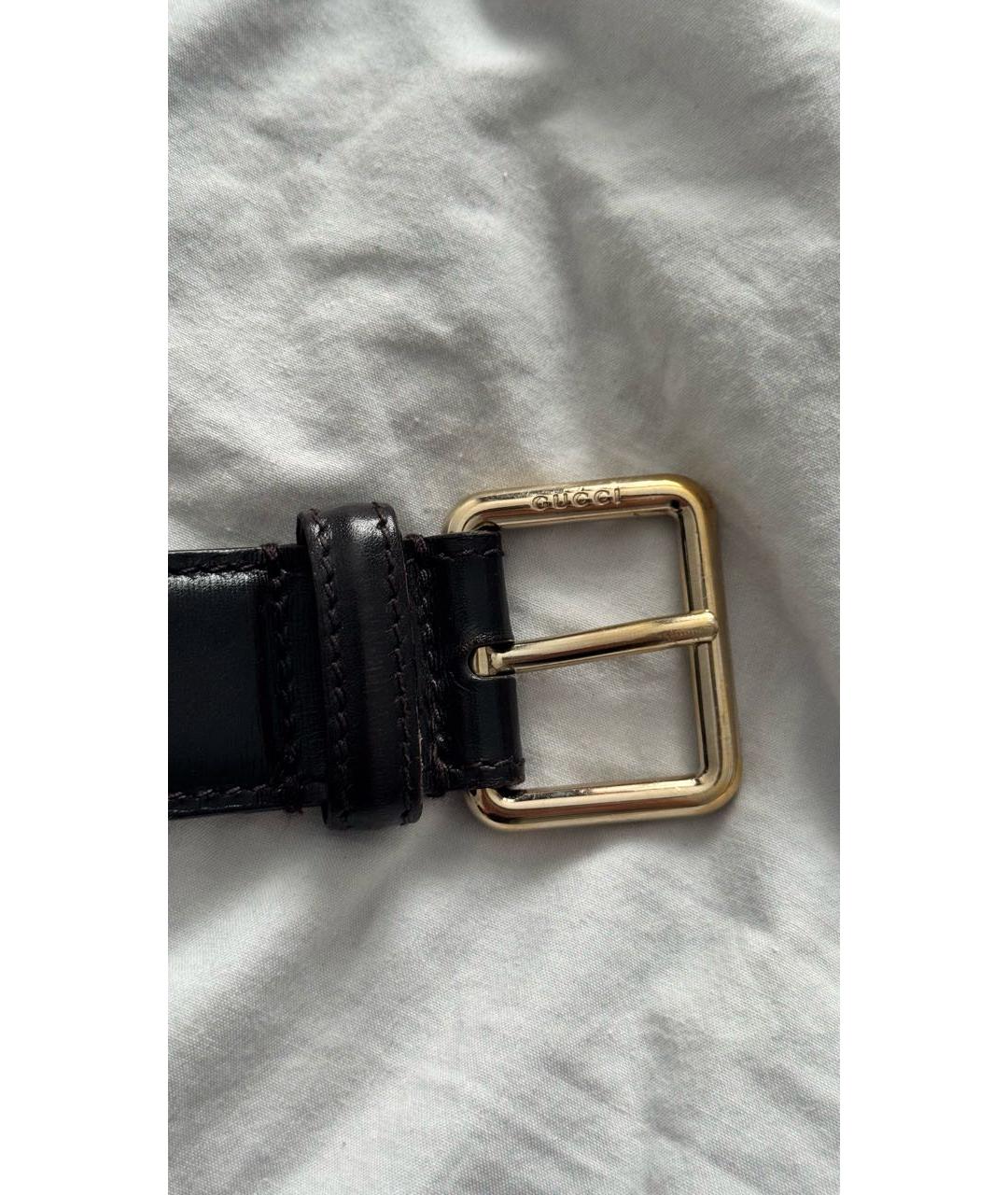 GUCCI Черный кожаный ремень, фото 2