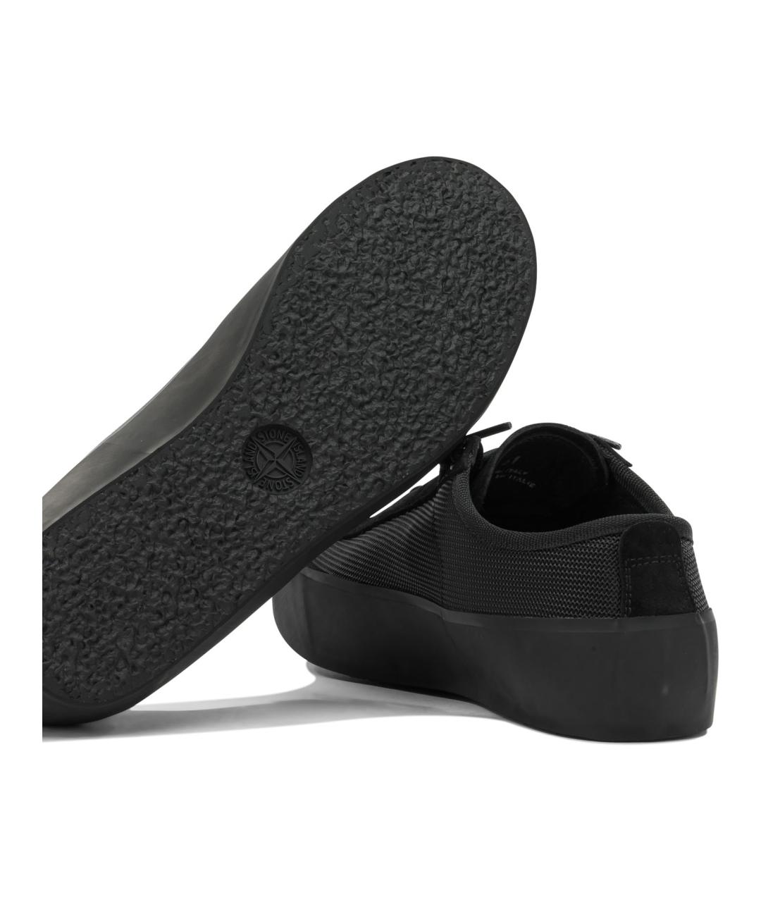 STONE ISLAND Черные текстильные низкие кроссовки / кеды, фото 3