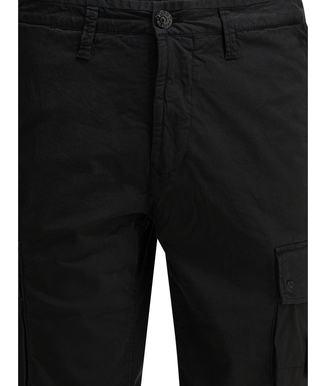 STONE ISLAND Черные хлопковые шорты, фото 3