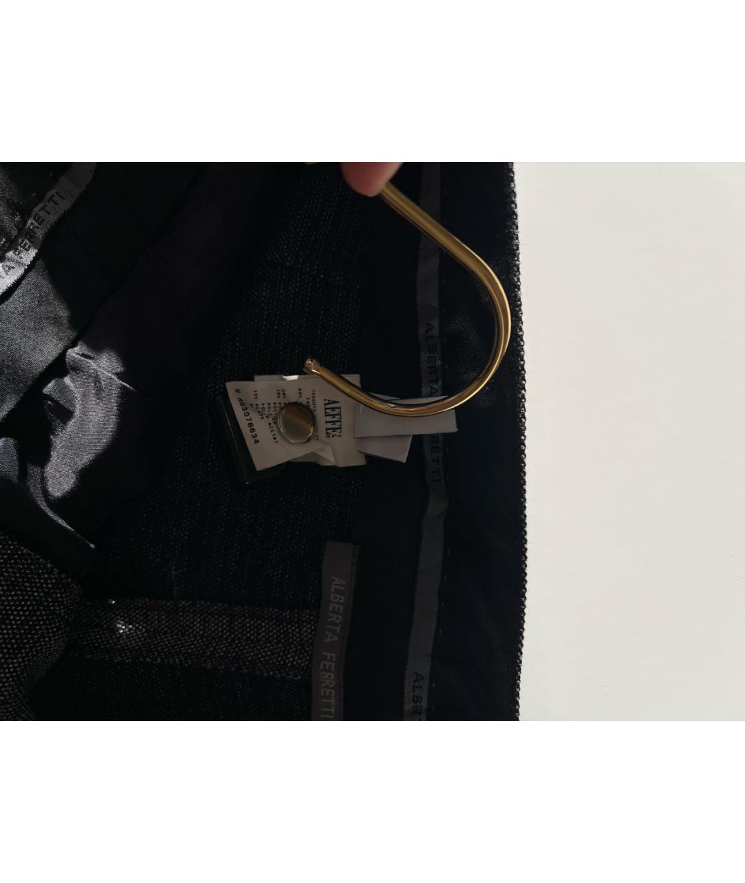 ALBERTA FERRETTI Антрацитовые брюки широкие, фото 4