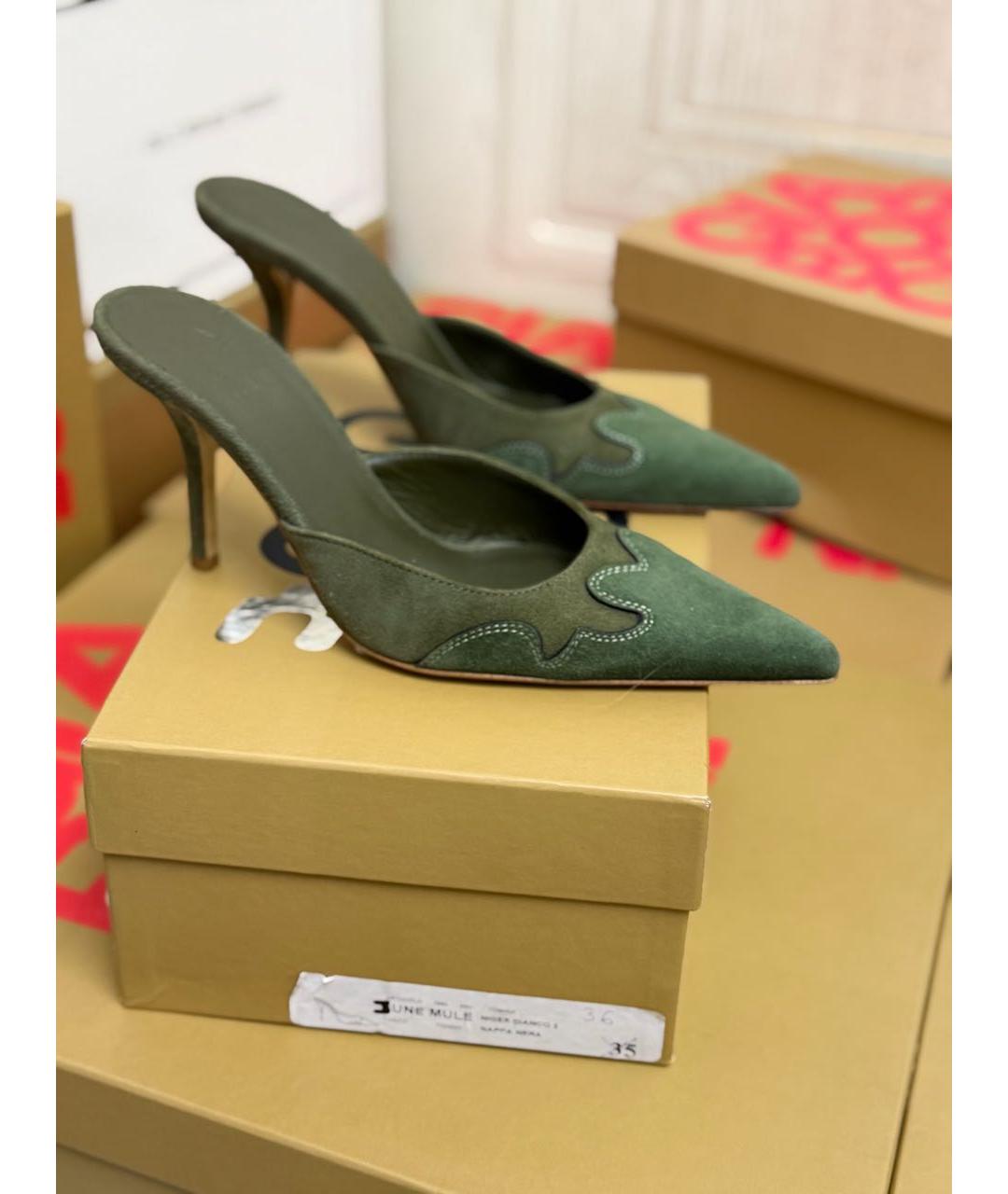 GIABORGHINI Хаки замшевые мюли, фото 9