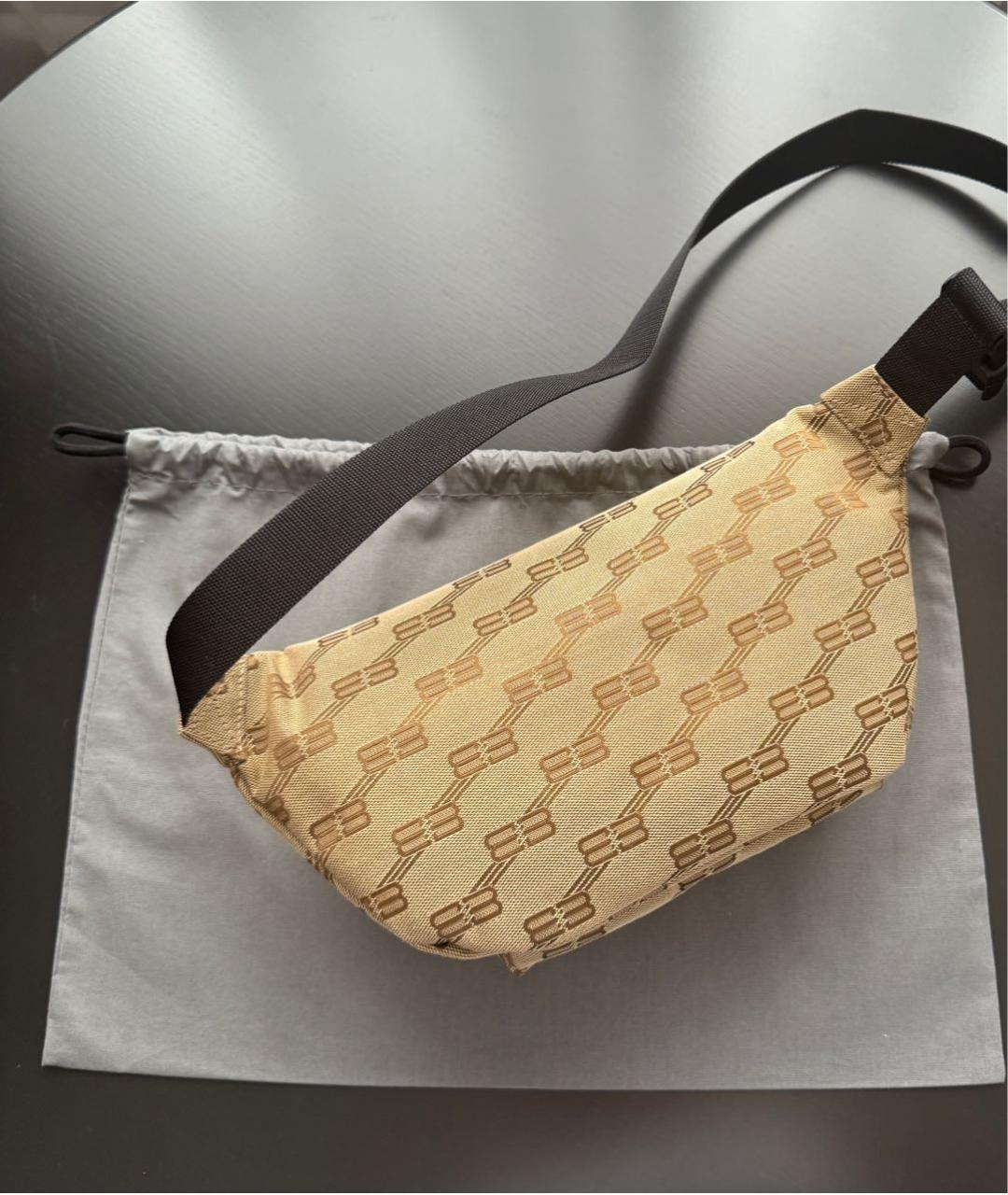 BALENCIAGA Коричневая жаккардовая поясная сумка, фото 7