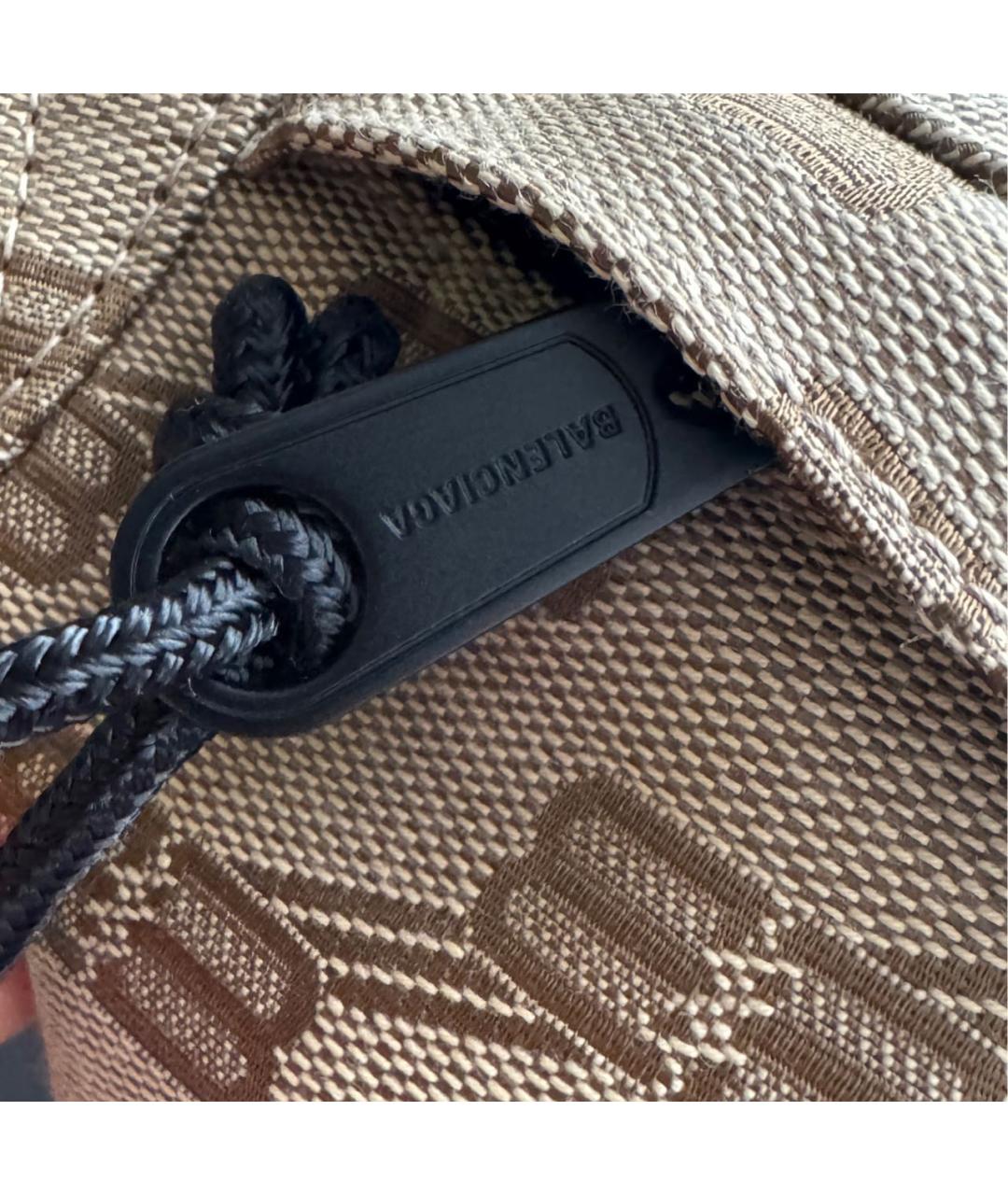 BALENCIAGA Коричневая жаккардовая поясная сумка, фото 3