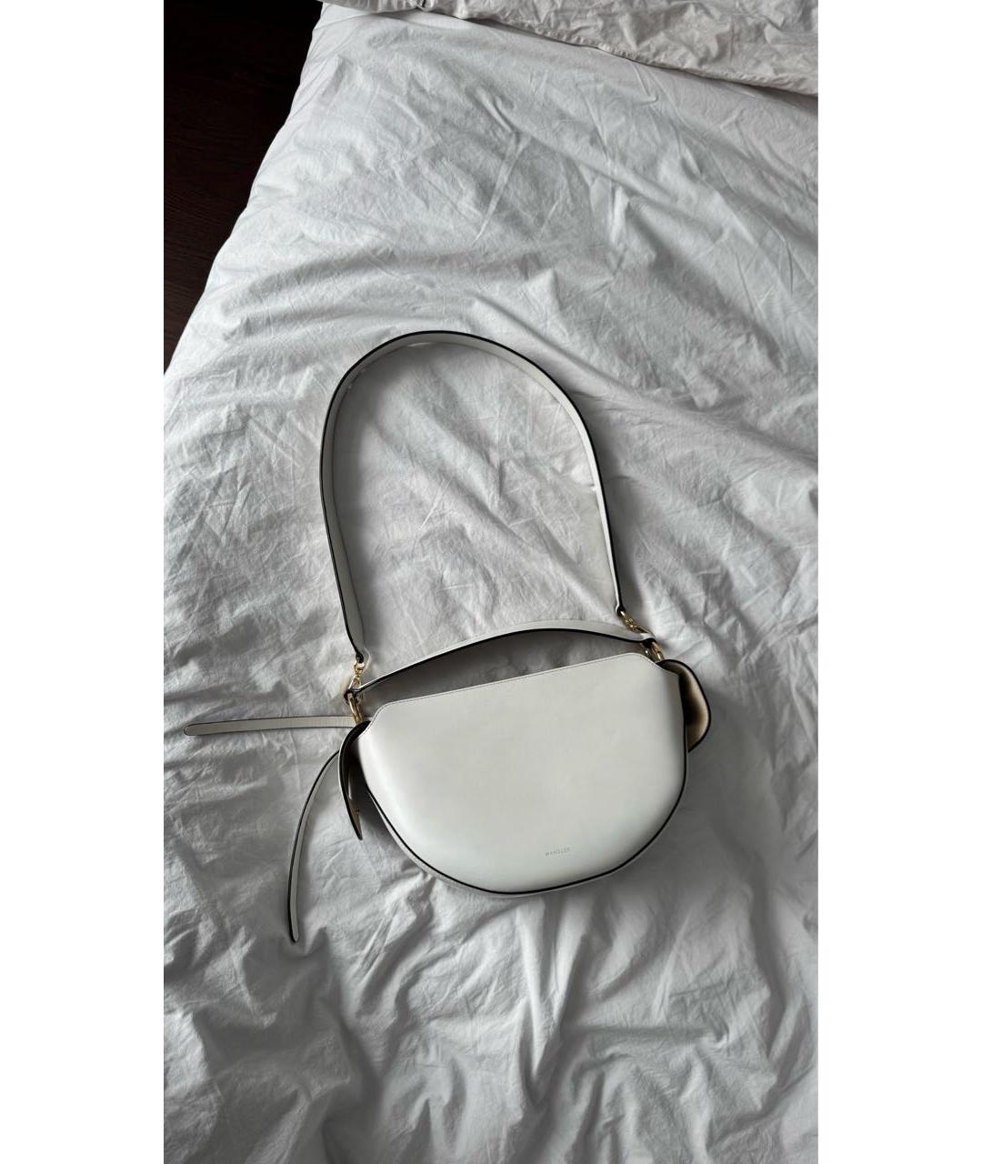 WANDLER Белая кожаная сумка с короткими ручками, фото 9