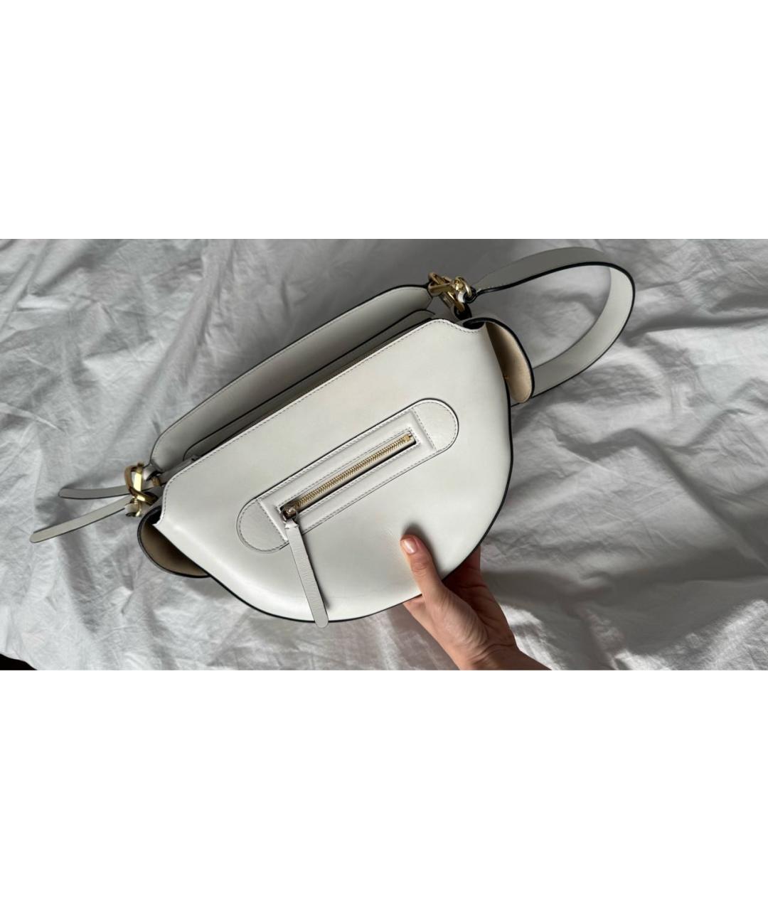 WANDLER Белая кожаная сумка с короткими ручками, фото 7