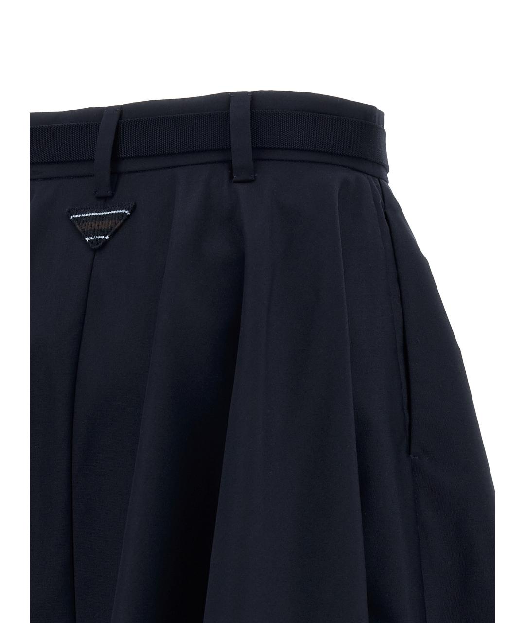 PRADA Синяя полиэстеровая юбка миди, фото 3