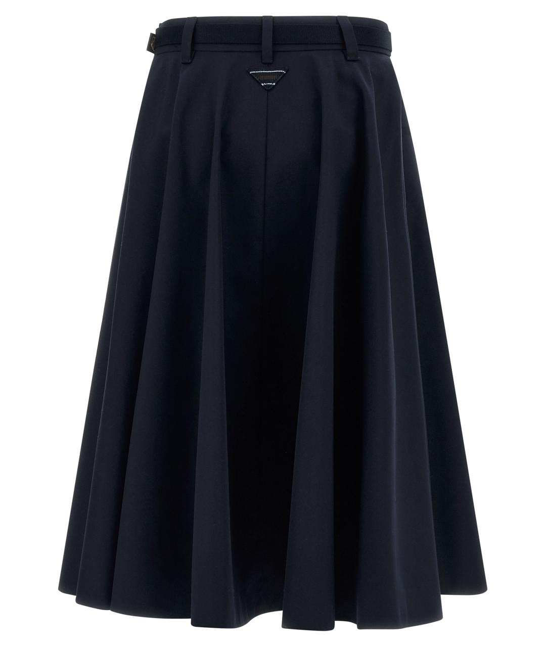 PRADA Синяя полиэстеровая юбка миди, фото 2