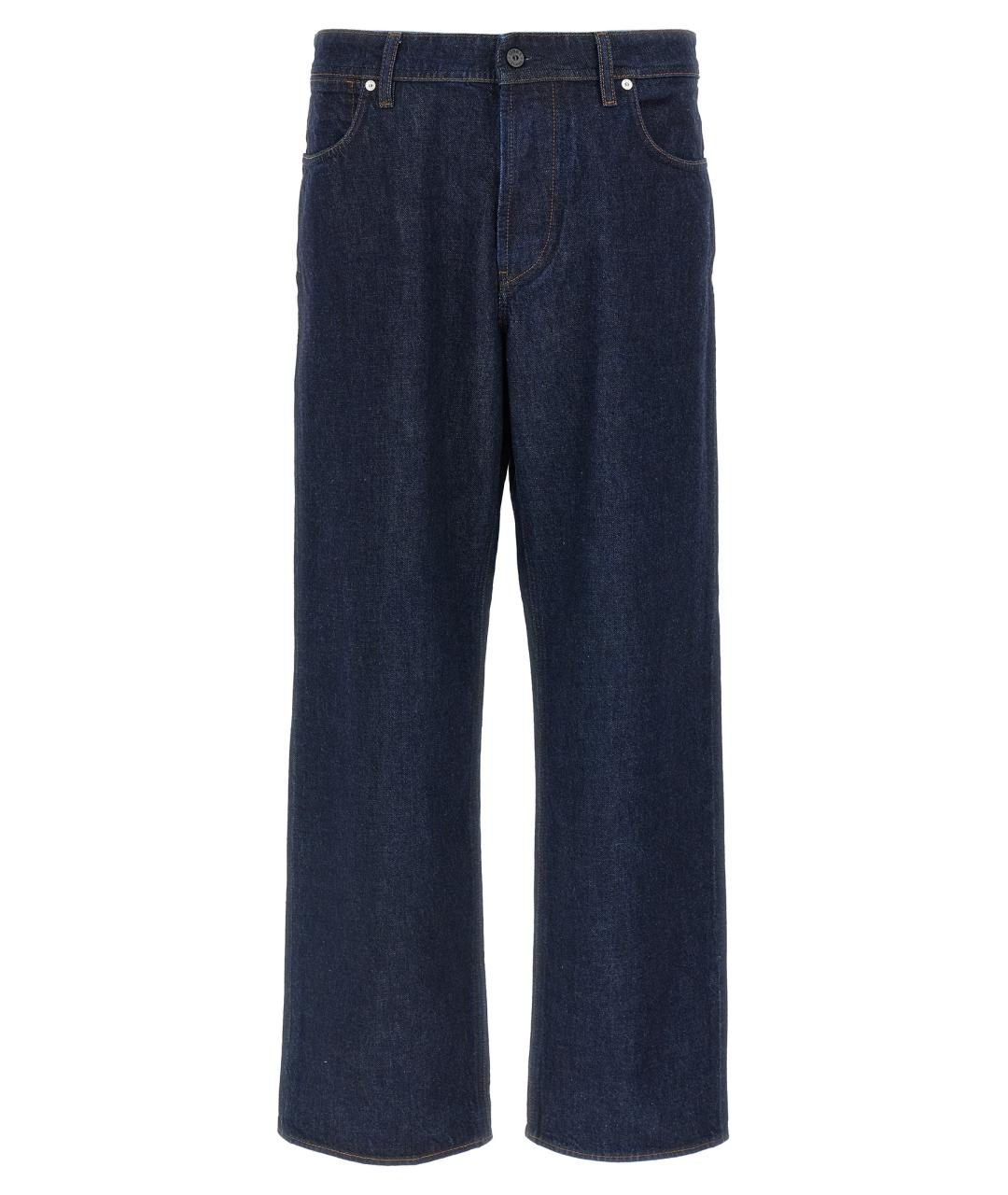 STONE ISLAND Темно-синие хлопковые прямые джинсы, фото 1