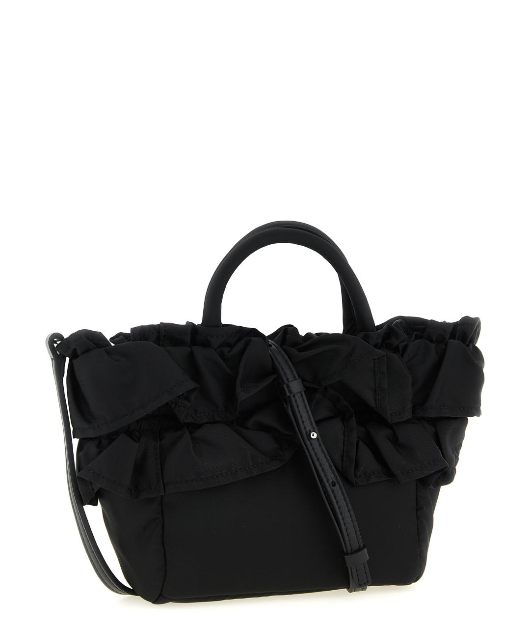 GANNI Черная тканевая сумка с короткими ручками, фото 2