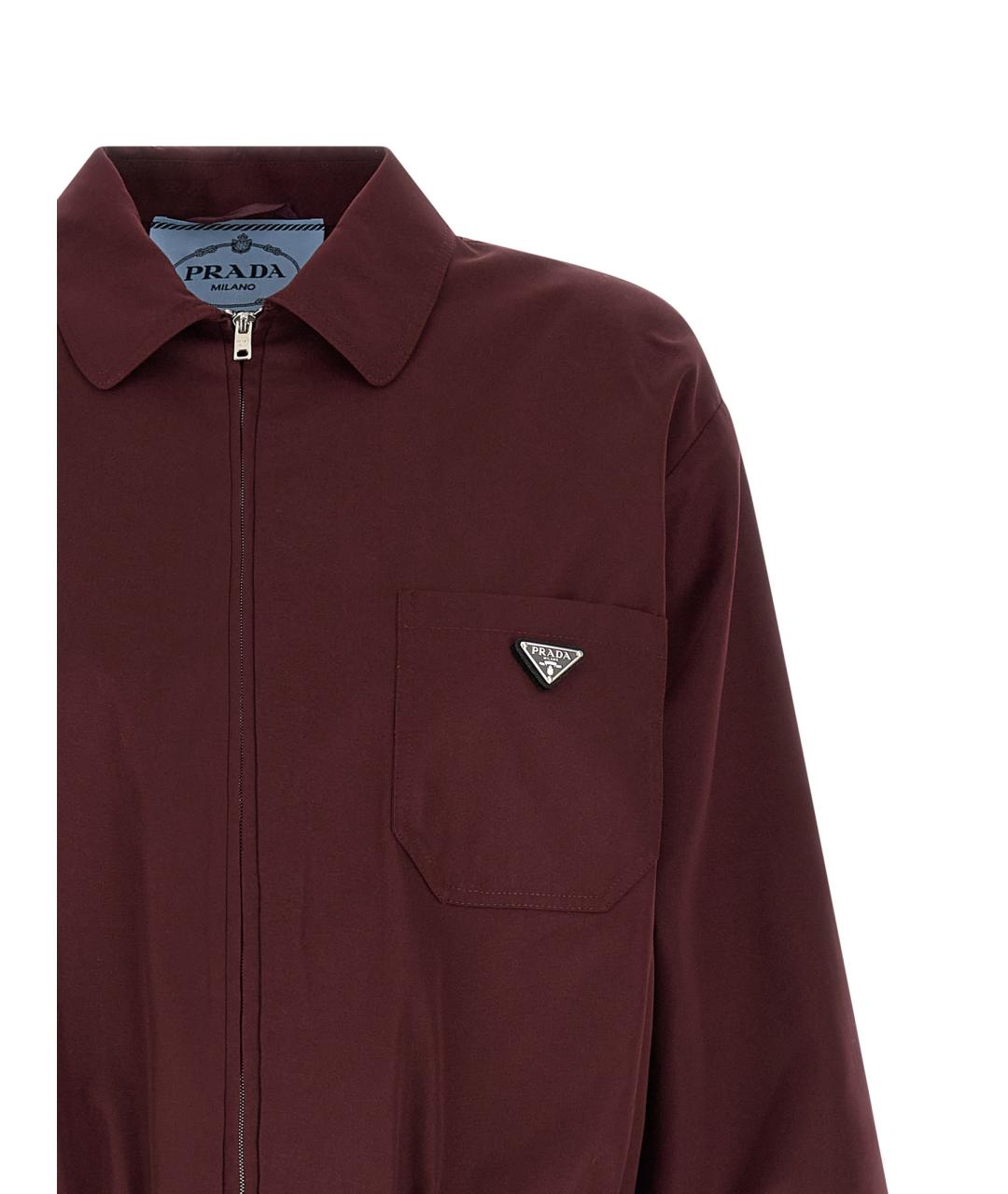 PRADA Бордовая хлопковая куртка, фото 3