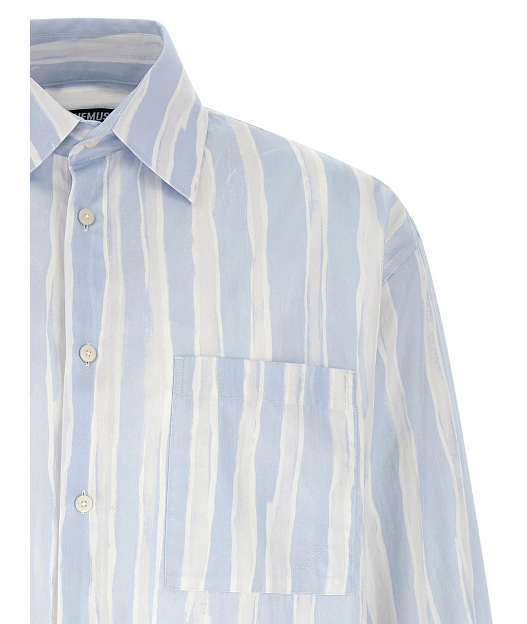 JACQUEMUS Голубая хлопковая кэжуал рубашка, фото 3
