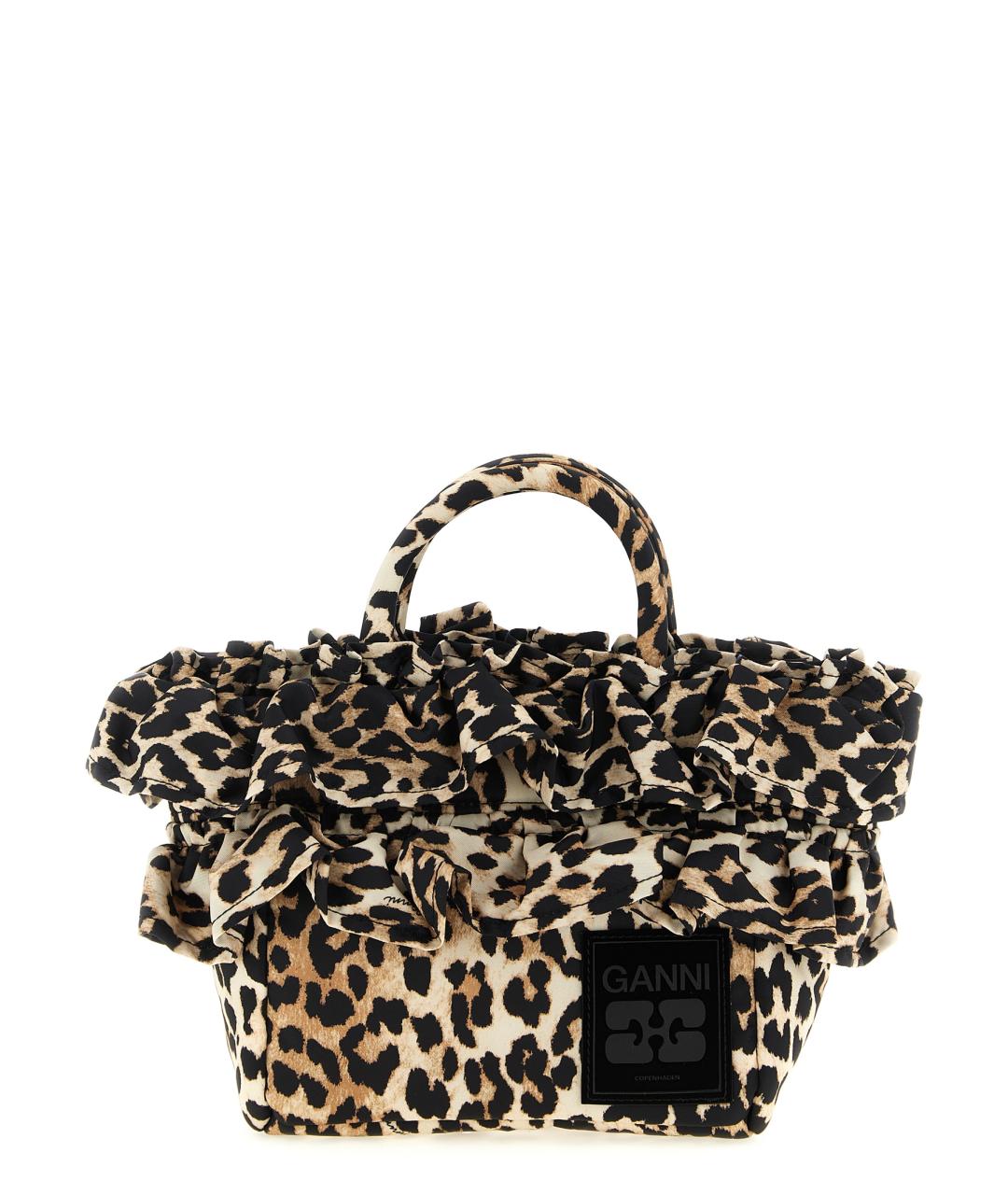 GANNI Мульти тканевая сумка с короткими ручками, фото 1