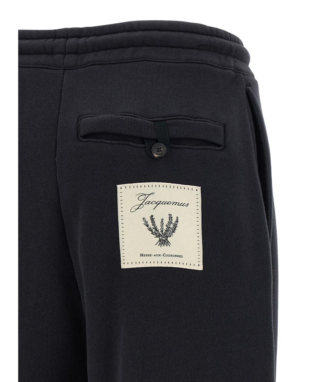 JACQUEMUS Темно-синие хлопковые спортивные брюки и шорты, фото 4