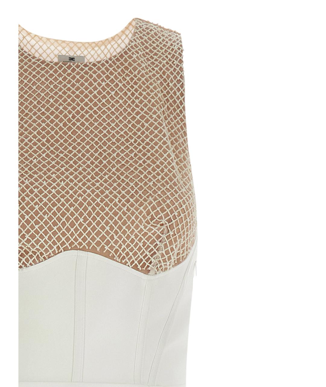 ELISABETTA FRANCHI Белое полиэстеровое вечернее платье, фото 3