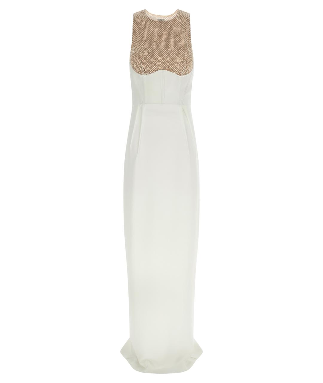 ELISABETTA FRANCHI Белое полиэстеровое вечернее платье, фото 1