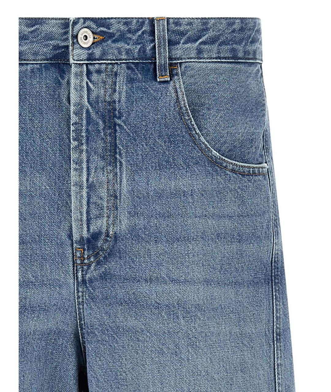 JACQUEMUS Синие хлопковые прямые джинсы, фото 3