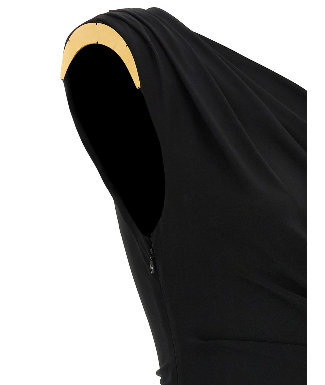 ELISABETTA FRANCHI Черное вискозное вечернее платье, фото 5