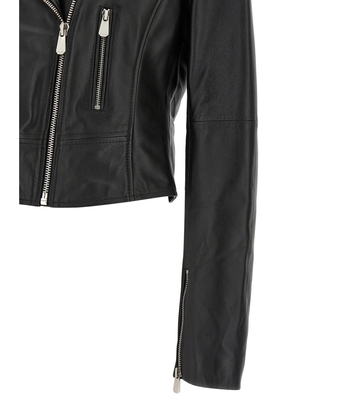 PINKO Черная кожаная куртка, фото 4