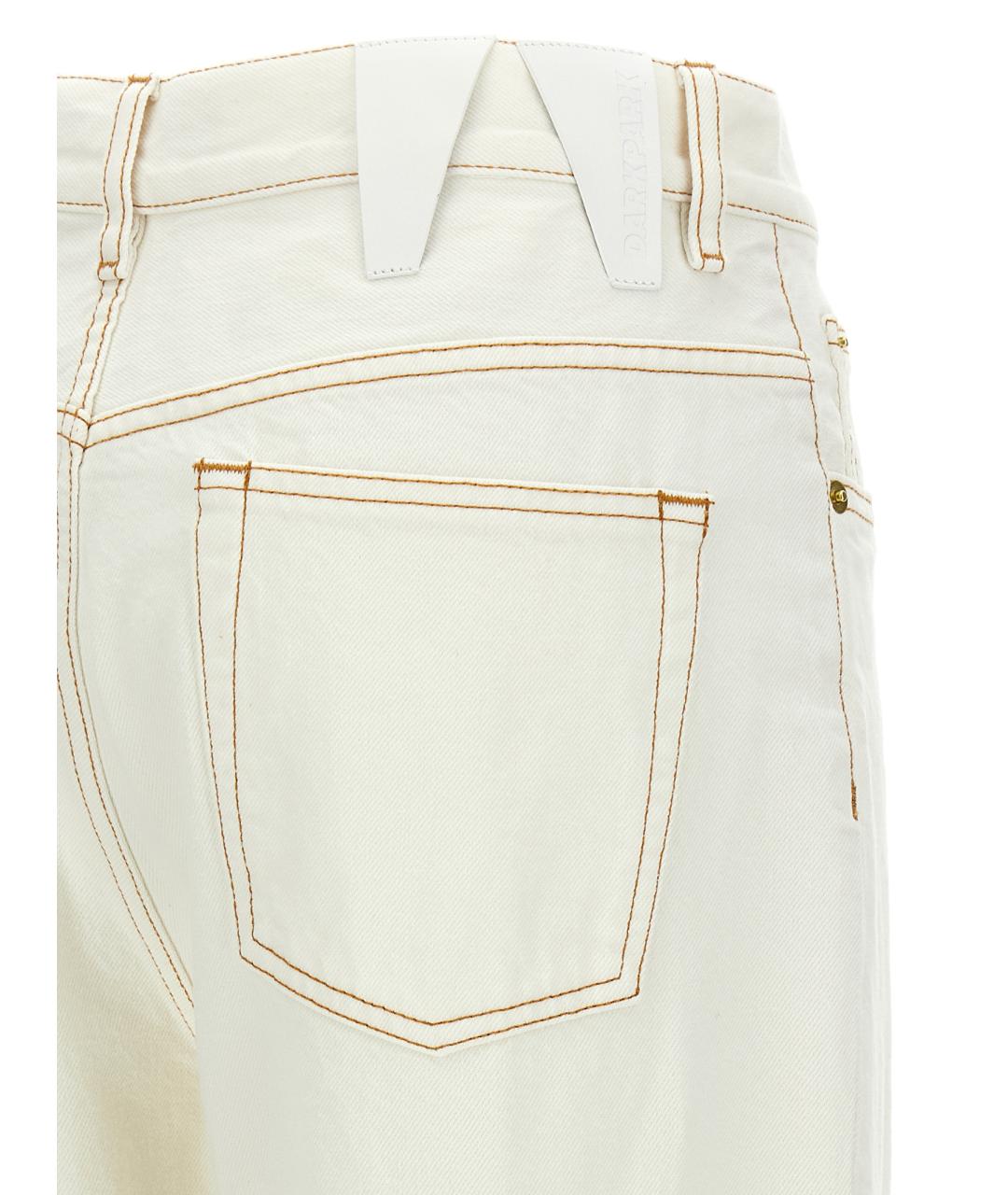 DARKPARK Белые хлопковые прямые джинсы, фото 4