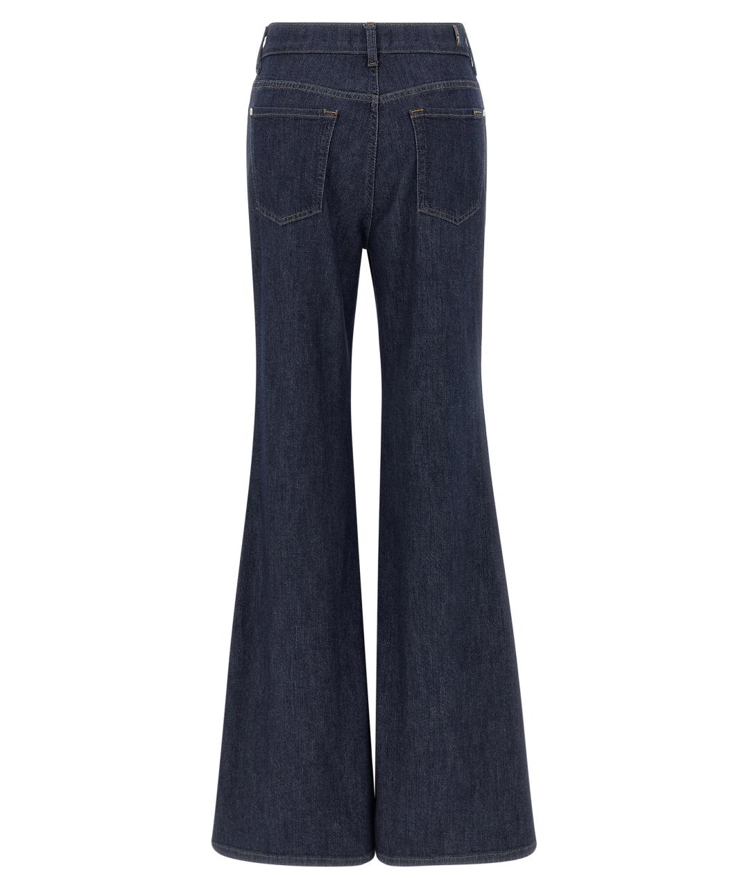 7 FOR ALL MANKIND Синие хлопковые прямые джинсы, фото 2