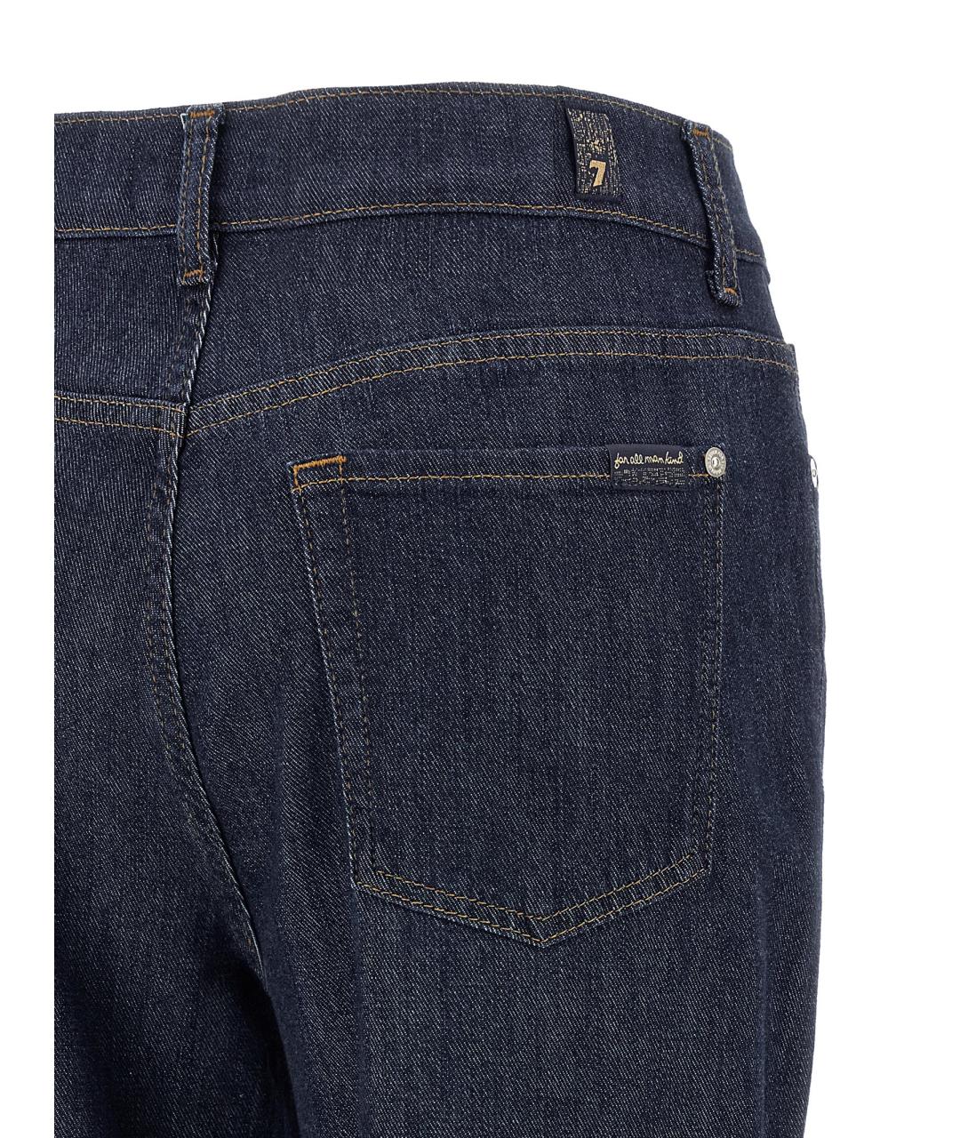 7 FOR ALL MANKIND Синие хлопковые прямые джинсы, фото 4
