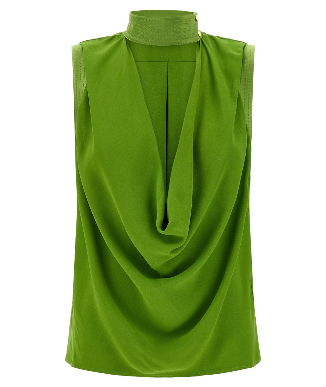 ELISABETTA FRANCHI Зеленая вискозная блузы, фото 1