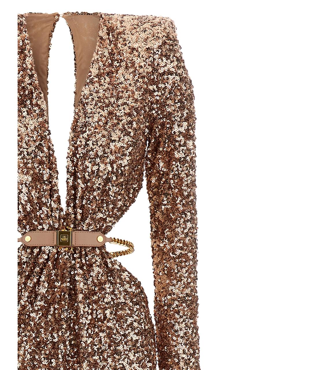 ELISABETTA FRANCHI Розовое полиэстеровое вечернее платье, фото 3