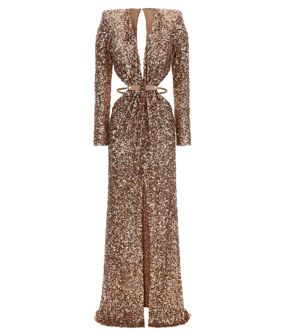 ELISABETTA FRANCHI Розовое полиэстеровое вечернее платье, фото 1