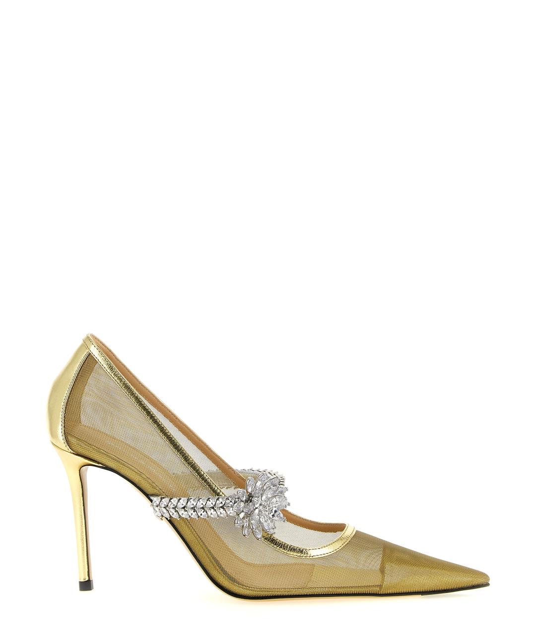 MACH&MACH Золотые текстильные туфли, фото 1