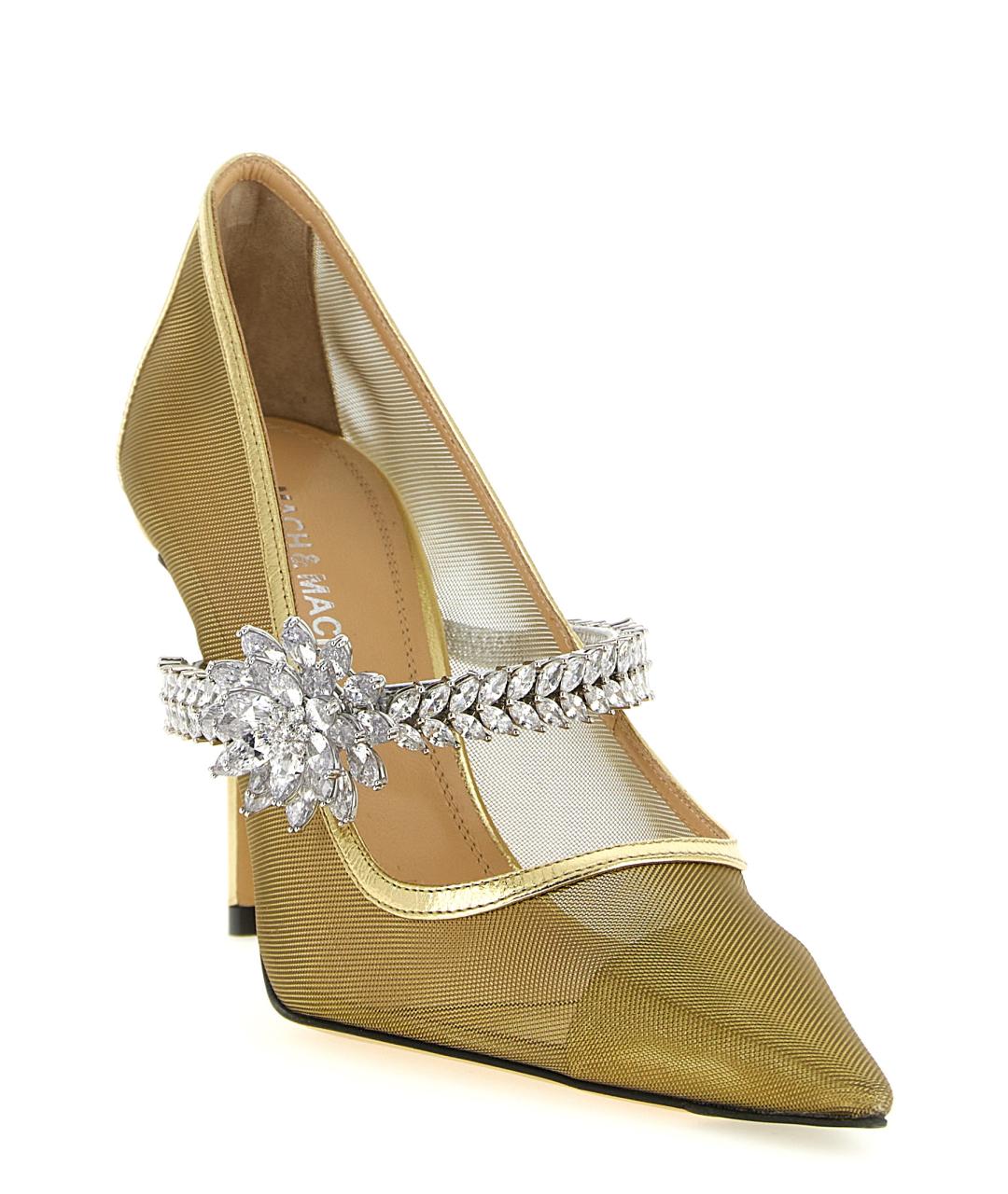 MACH&MACH Золотые текстильные туфли, фото 2
