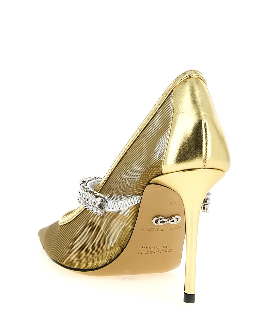 MACH&MACH Золотые текстильные туфли, фото 3