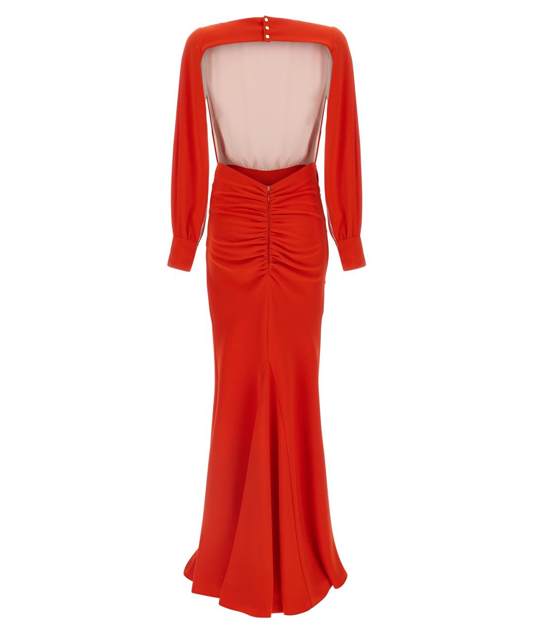 ELISABETTA FRANCHI Красное полиэстеровое вечернее платье, фото 2
