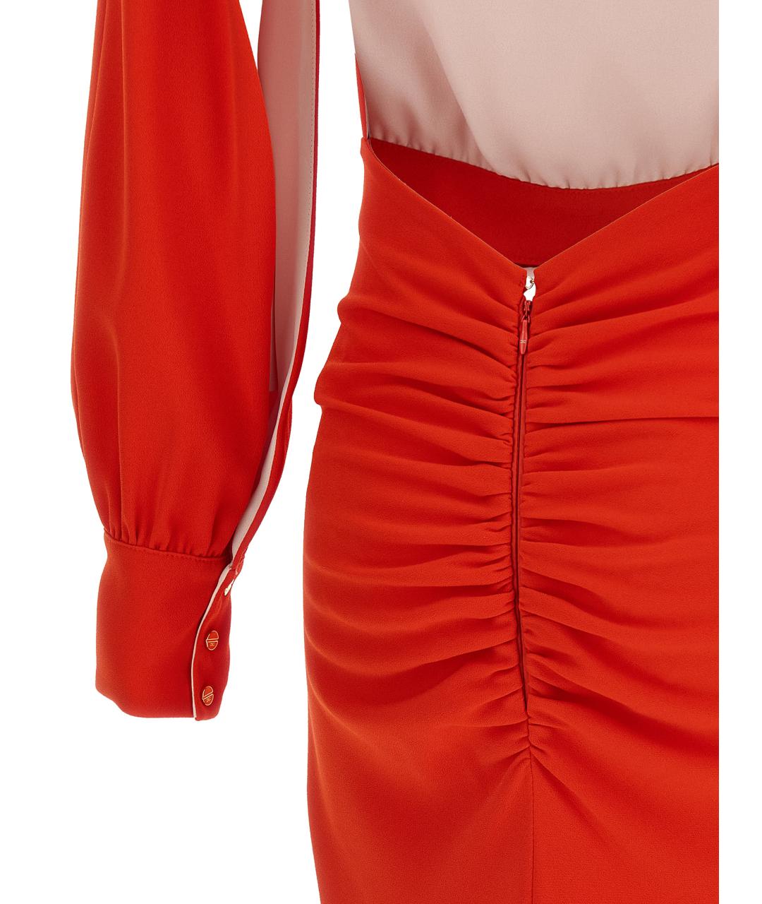 ELISABETTA FRANCHI Красное полиэстеровое вечернее платье, фото 4