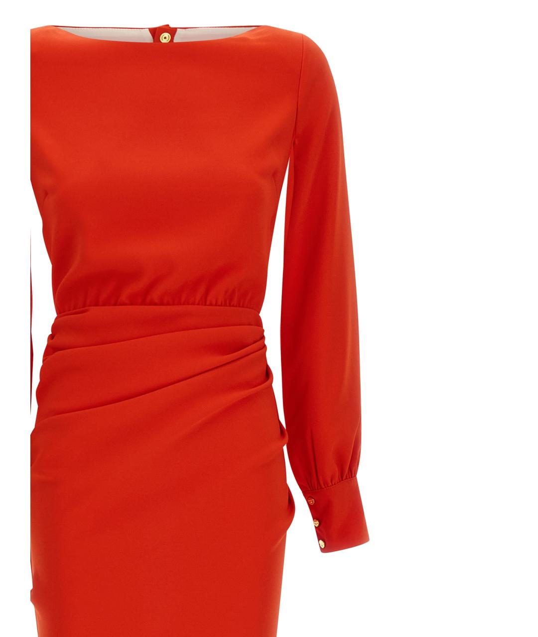 ELISABETTA FRANCHI Красное полиэстеровое вечернее платье, фото 3