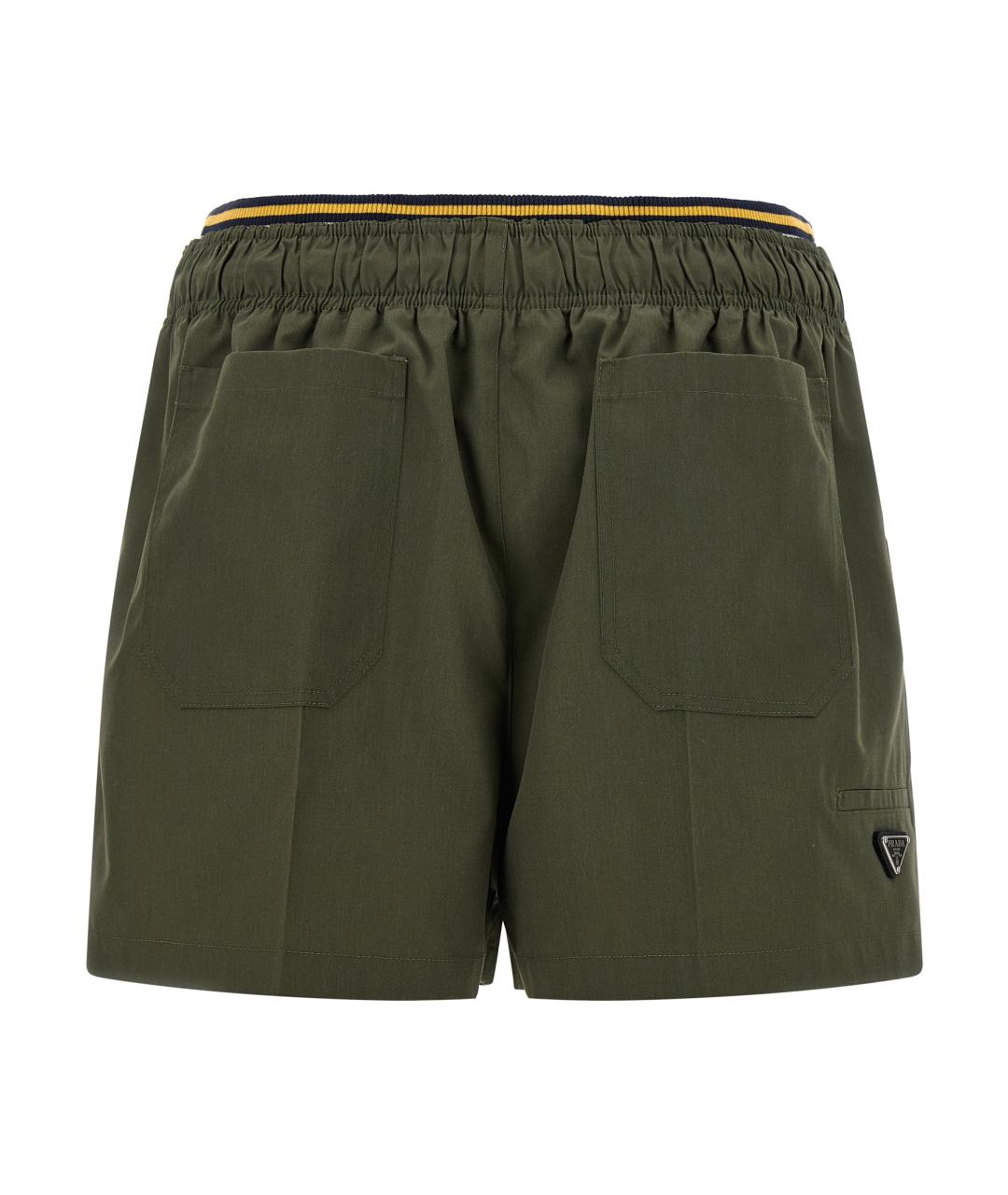 PRADA Зеленые полиэстеровые шорты, фото 2