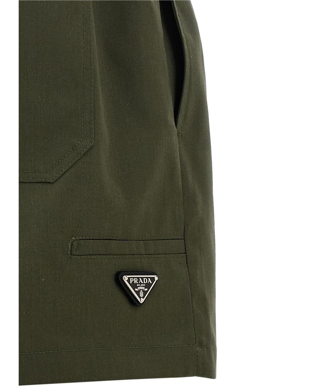 PRADA Зеленые полиэстеровые шорты, фото 5
