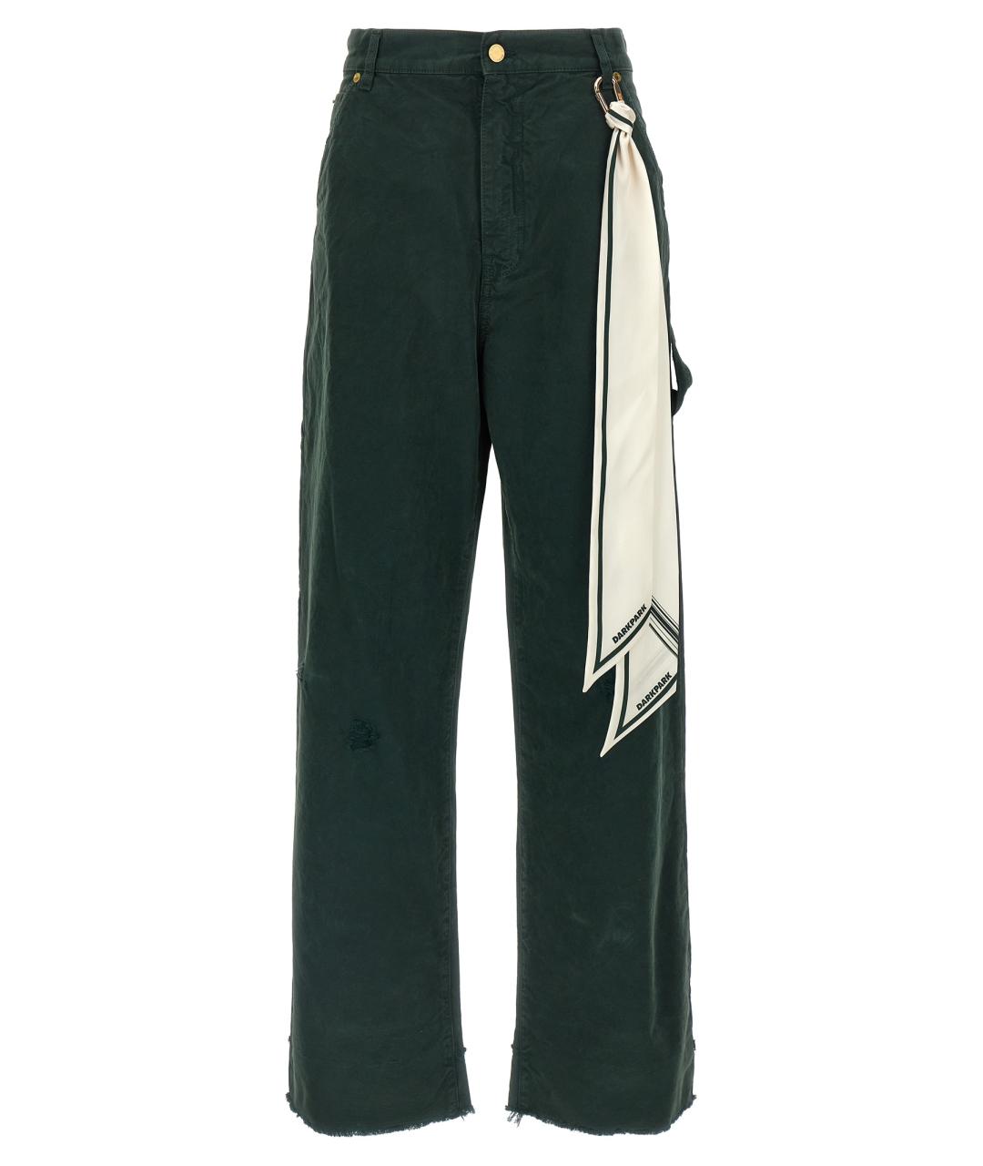 DARKPARK Зеленые хлопковые прямые джинсы, фото 1