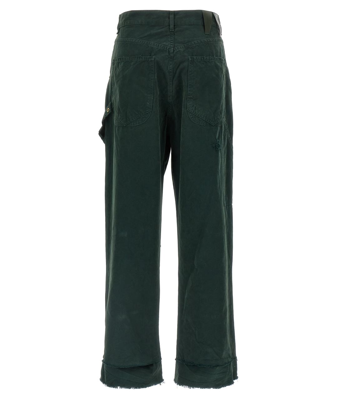 DARKPARK Зеленые хлопковые прямые джинсы, фото 2