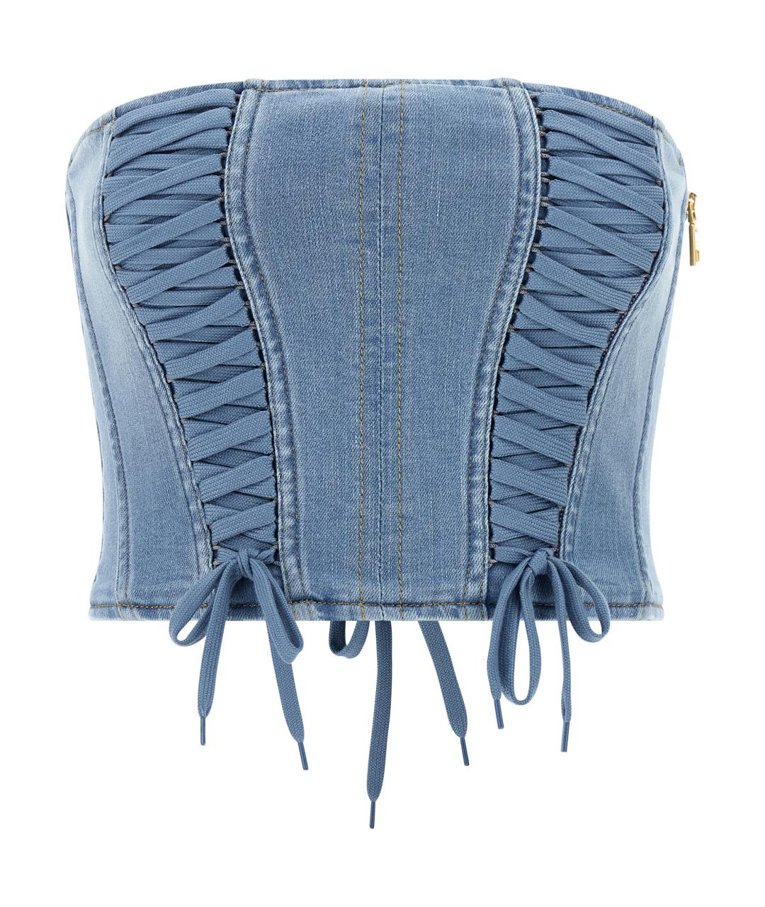 ELISABETTA FRANCHI Голубая хлопковая майка, фото 1