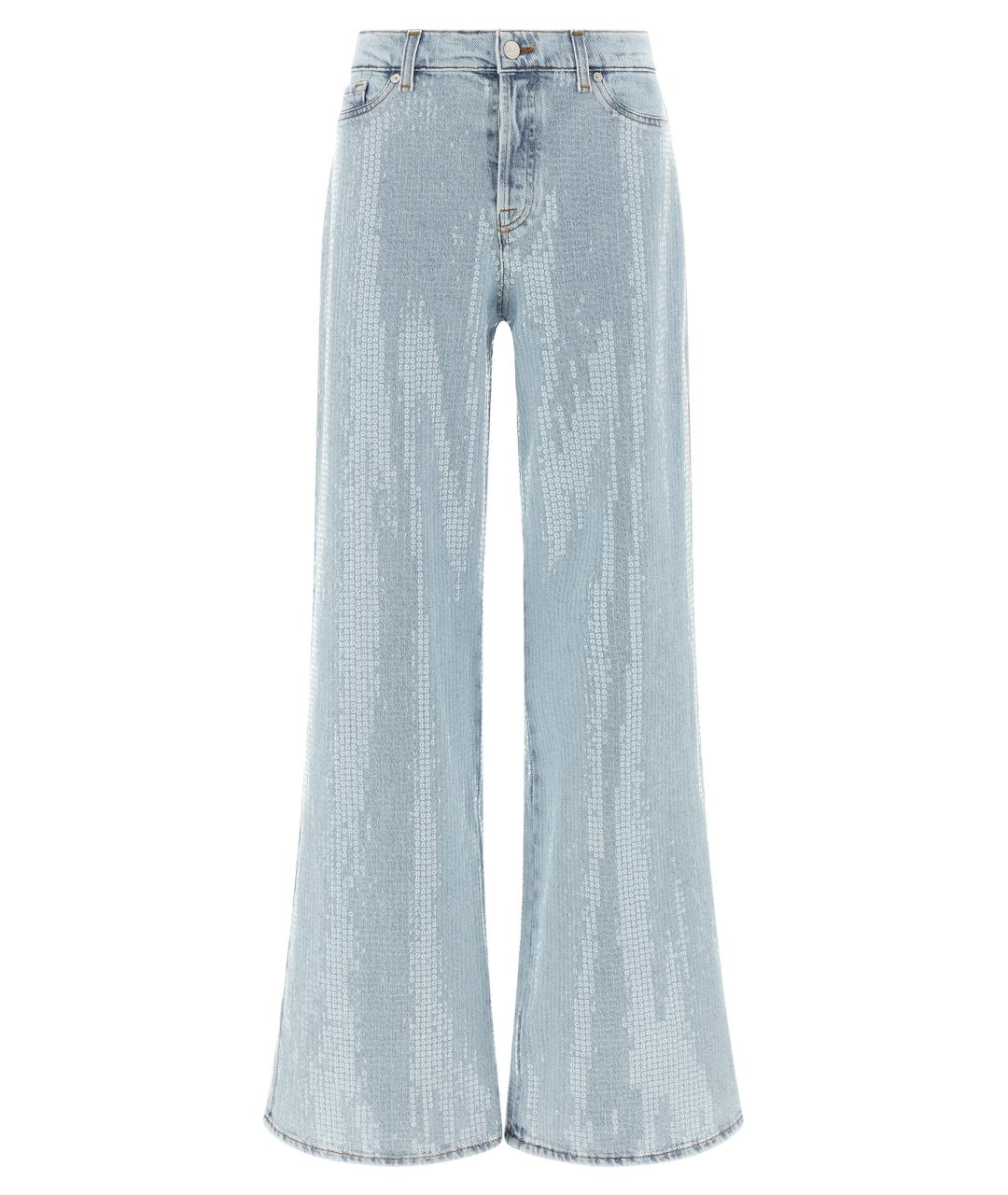 7 FOR ALL MANKIND Голубые хлопковые прямые джинсы, фото 1