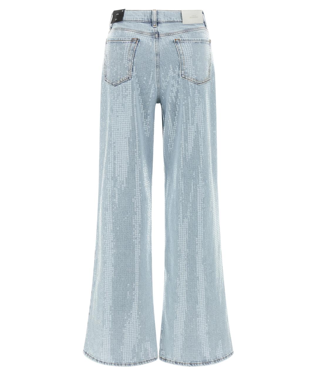 7 FOR ALL MANKIND Голубые хлопковые прямые джинсы, фото 2