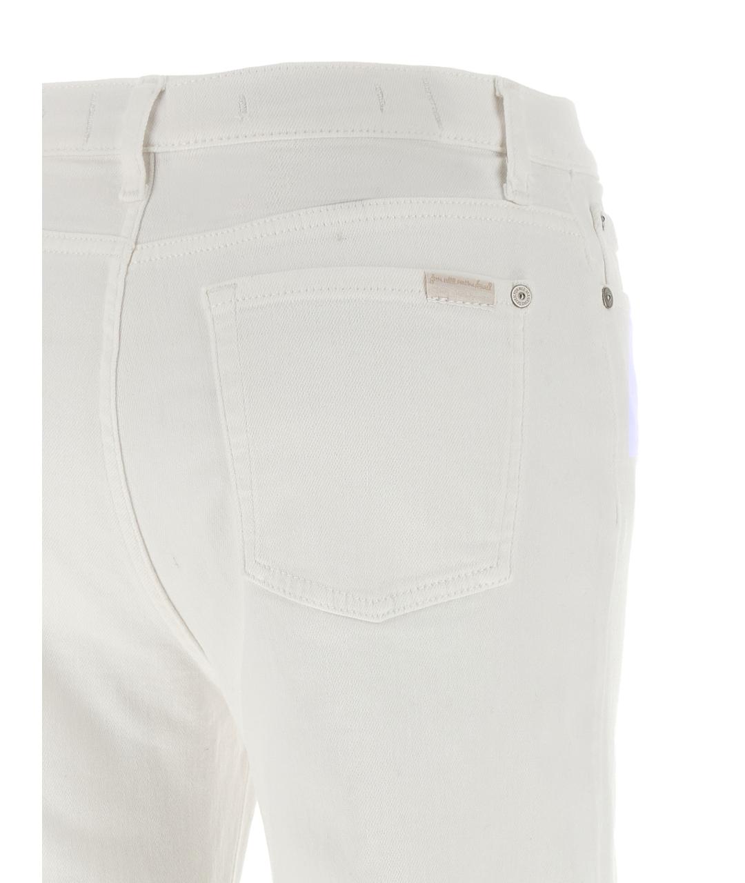 7 FOR ALL MANKIND Белые хлопковые прямые джинсы, фото 4