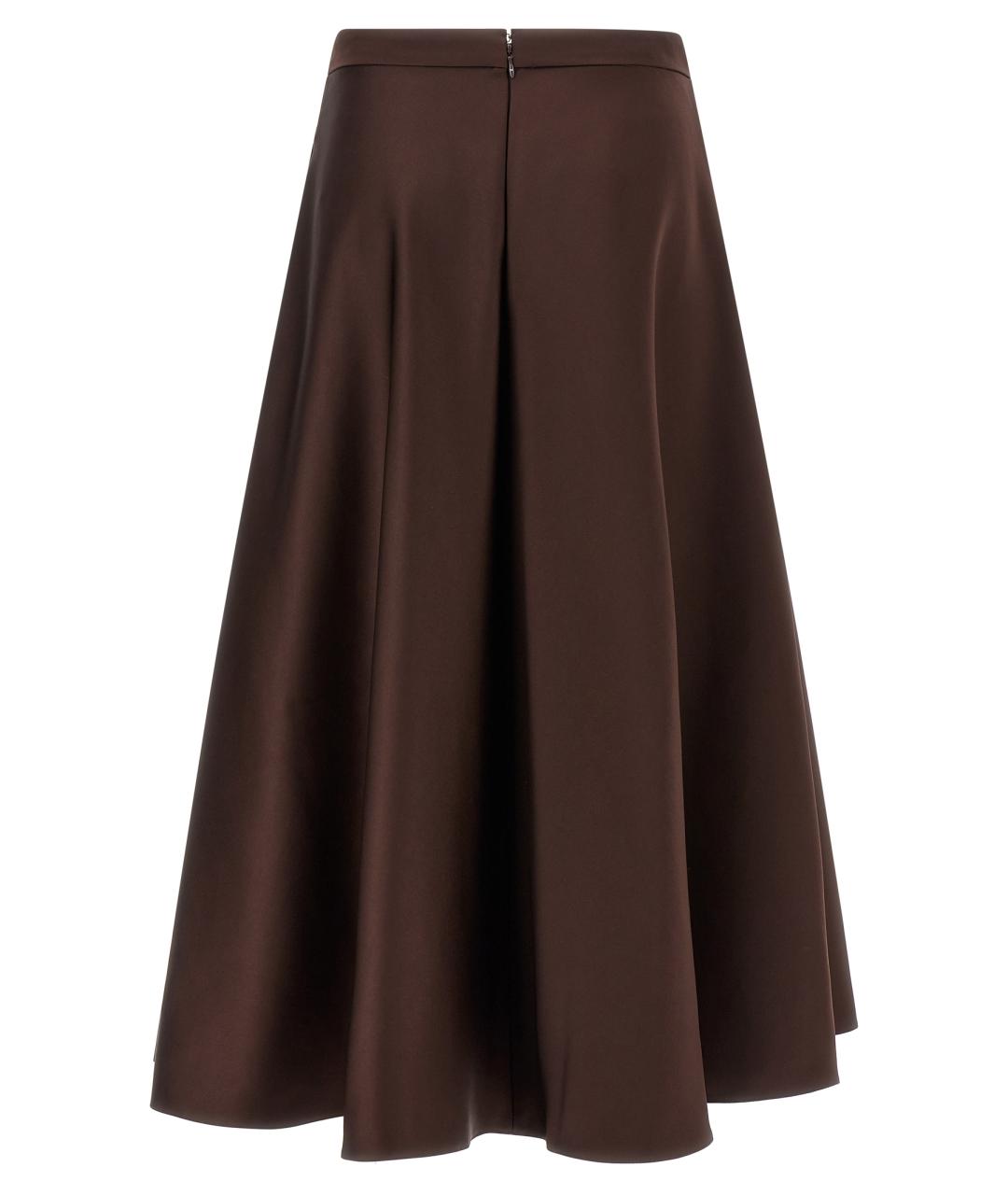 ELISABETTA FRANCHI Коричневая полиэстеровая юбка миди, фото 2