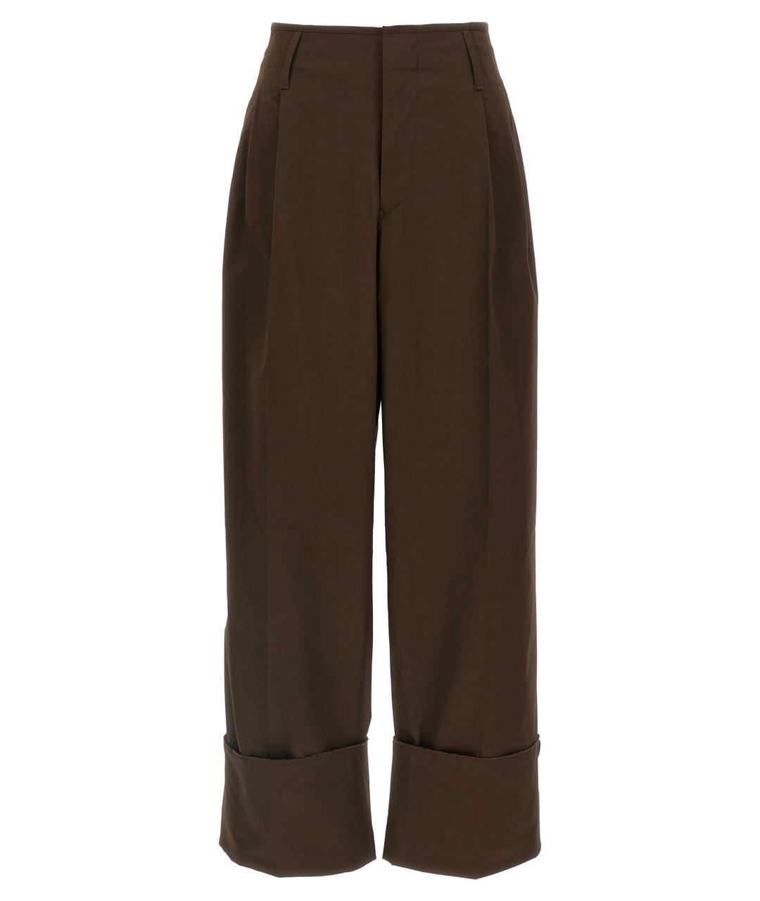 DARKPARK Коричневые хлопковые прямые брюки, фото 1