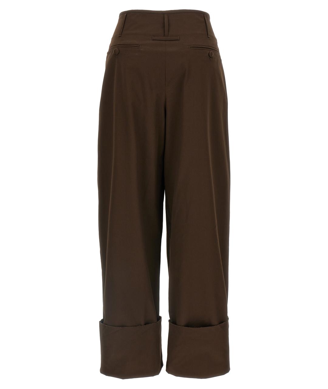 DARKPARK Коричневые хлопковые прямые брюки, фото 2