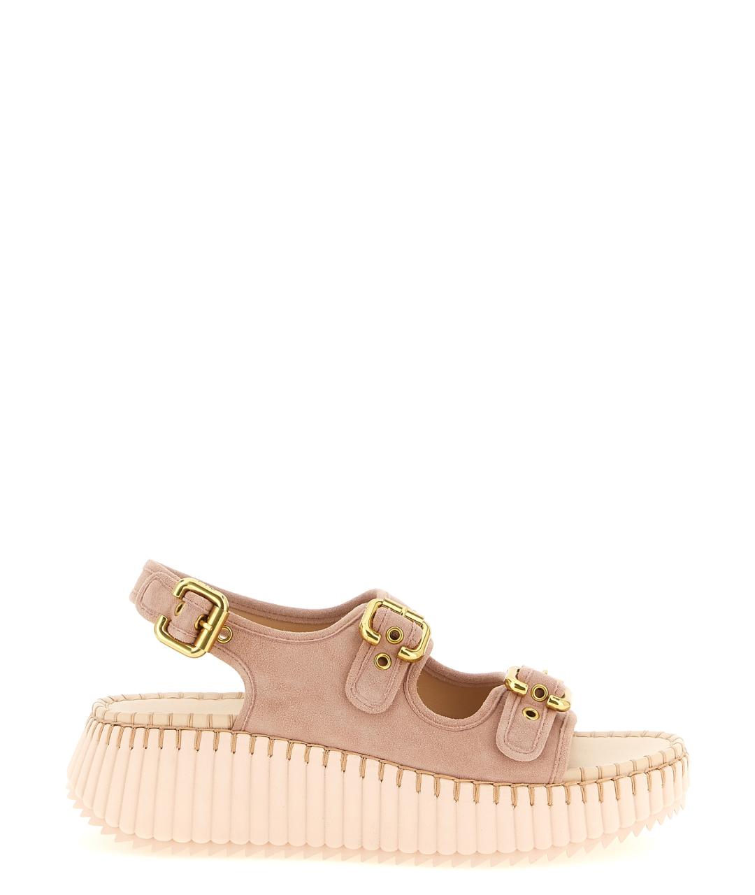 CHLOE Розовые кожаные босоножки, фото 1