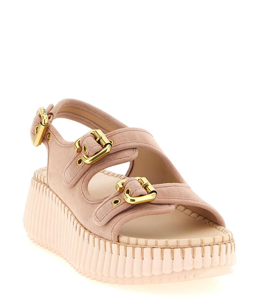 CHLOE Розовые кожаные босоножки, фото 2